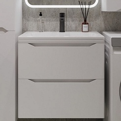 Style Line Тумба под раковину Марелла 60 Люкс Plus антискрейтч подвесная белая матовая – фотография-1